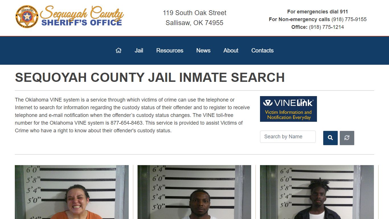 Inmate Search - Sequoyah County Sheriff's Office