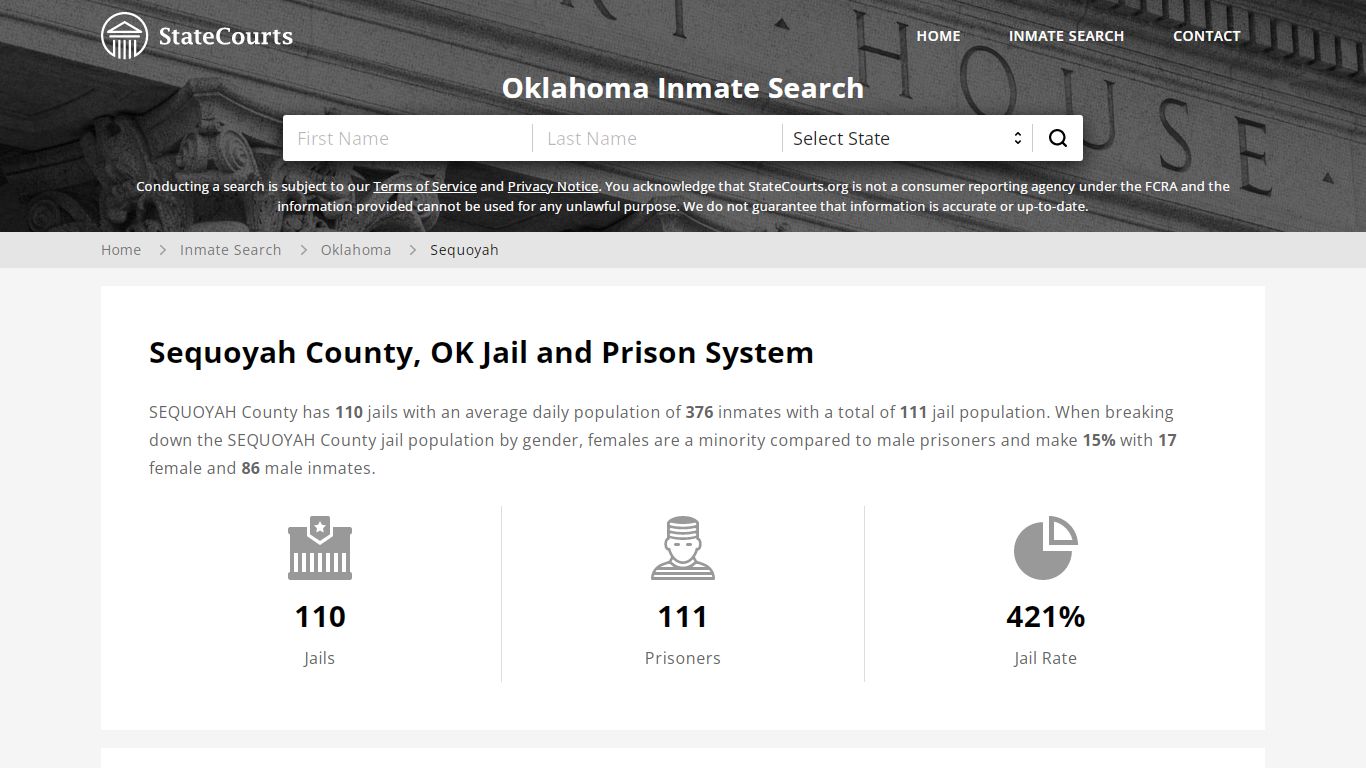 Sequoyah County, OK Inmate Search - StateCourts