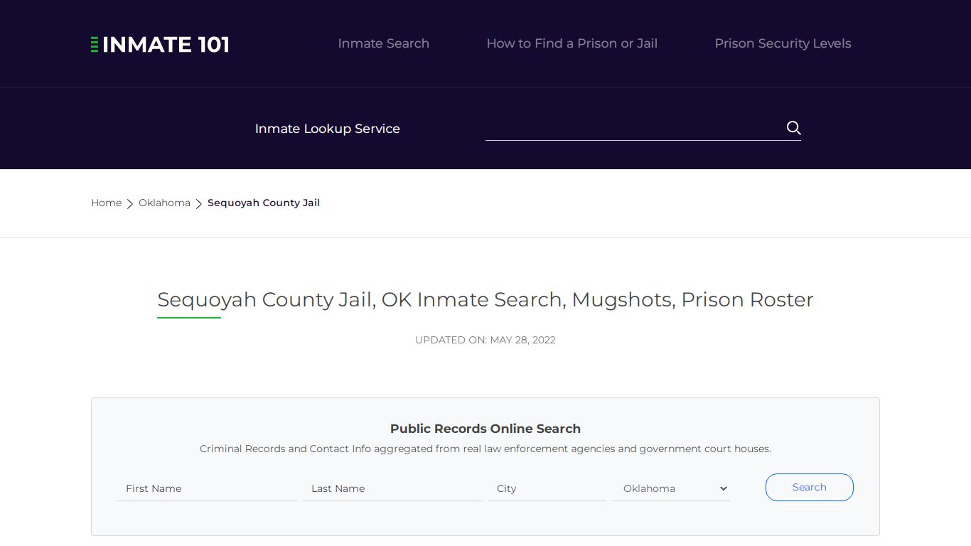 Sequoyah County Jail, OK Inmate Search, Mugshots, Prison ...